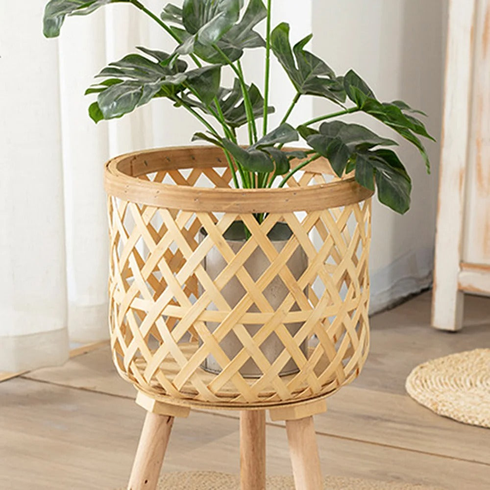 Woven Bamboo Flower Pot